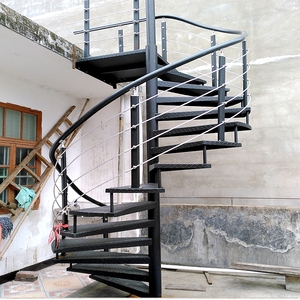 楼梯旋转楼梯阁楼复式整体定制跃层铁艺扶手家用防滑板室外铁楼梯