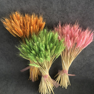 开业大麦金黄色麦穗彩色干花花束田园客厅婚庆装饰摆件拍摄道具