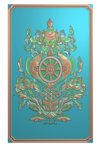 藏式八宝.组合八宝,吉祥八宝精雕图浮雕图jdp303