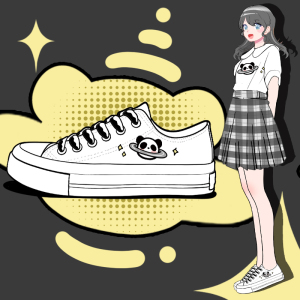 帆布鞋女卡通图案
