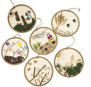 幼儿园手工作业diy麻绳家居壁饰复古怀旧墙面装饰圆形立体画创意