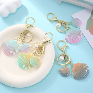 精致珍珠贝壳海螺工艺品钥匙扣景点创意礼品挂件海边旅游区纪念品