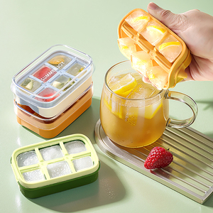 按压冰块模具家用食品级迷你小冰格冰箱制冰盒硅胶带盖冻冰块神器