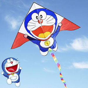 机器猫动漫风筝儿童风筝卡通风筝搞怪叮当猫微风好放线轮套餐成人