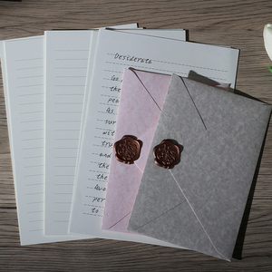 火漆信纸信封套装小清新文艺简约古风红色灰色空白贺卡请柬邀请函