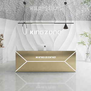 现代简约科技感不锈钢吧台服装店理发店个性收银台舞蹈室公司前台