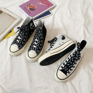 star匡威夏季1970s复古黑白阴阳太极高帮帆布鞋韩版学生休闲情侣