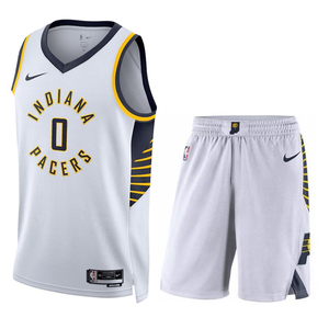 nike耐克nba步行者队球衣0号哈利伯顿43号西亚卡姆特纳篮球服套装