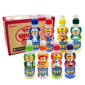 韩国进口啵乐乐草莓牛奶蓝苹果味儿童饮料235ml*24瓶多种
