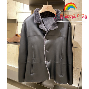 月月西班牙代购lottusse/乐途仕20秋冬新款皮毛一体男士皮衣p735s