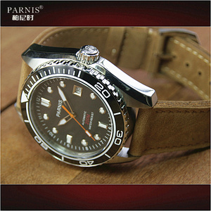 parnis柏尼时机械手表美优达8215机芯自动日历运动夜光正品男士