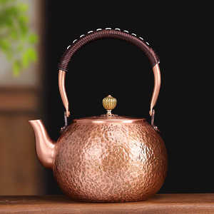 铜壶煮茶烧水壶纯手工纯铜紫铜电陶炉养生壶茶具铜茶壶明火大容量