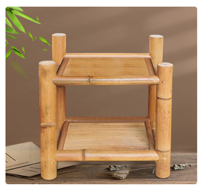 竹子天然手工艺四川省中式花架子家用民宿落地阳台花盆置物架茶台