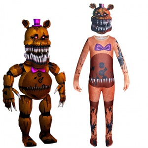 玩具熊午夜后宫衣服头套装cos万圣节儿童服饰装大陆男女孩恐怖7岁