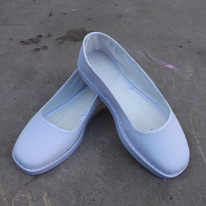 【现做】女式方口白色布鞋工作鞋护士鞋孝鞋白色塑料底布鞋