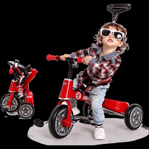 溜娃神器宝马mini折叠三轮车可折叠儿童手推车宝宝车脚踏车1-3岁