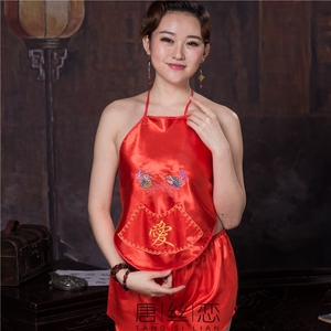 女士有口袋肚兜结婚礼物新娘服古典民族性感情趣成人内衣丝绸睡衣