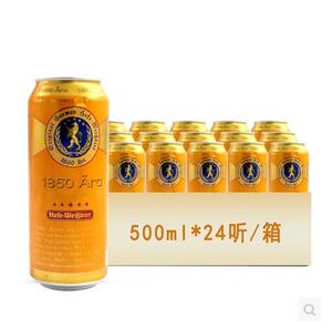 德国原装进口 慕尼黑1860狮牌精酿小麦浑浊发酵白啤酒 500ml*24听