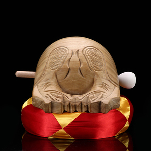 台湾木鱼法器佛教道教用品家用礼佛小号念佛桂兰木实木雕佛堂摆件