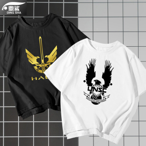 游戏光环系列halo unsc标志短袖t恤衫男女个性衣服纯棉半截袖体恤