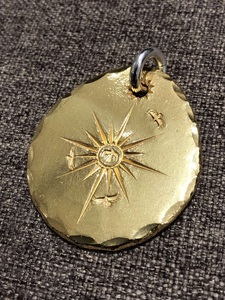 高桥吾郎金饼吊坠男高桥手工手打纯金黄金小金饼goros项链定做