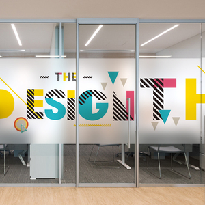 花样创意文字静电磨砂玻璃贴纸办公室装饰贴膜英文字母防窥可定制