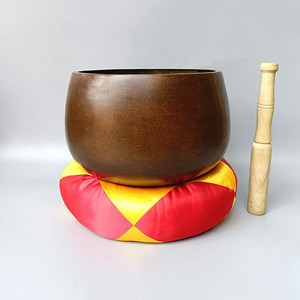 铜金钵加厚铜磬诵经钵佛音碗黄铜静心罄盂乐器中式摆件口径24厘米