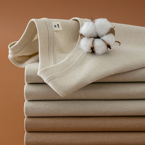 2022春夏新款新疆彩棉纯色打底短袖t恤男女纯棉圆领半袖体恤上衣