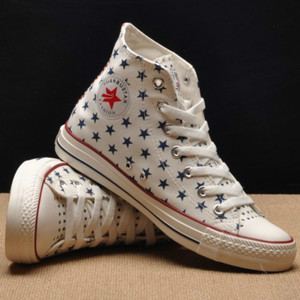 五角星印花高帮帆布鞋潮款男女情侣休闲鞋透气运动球鞋春秋单鞋男