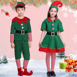 圣诞节儿童服装男女童Cosplay表演出服小精灵小飞侠彼得潘套装