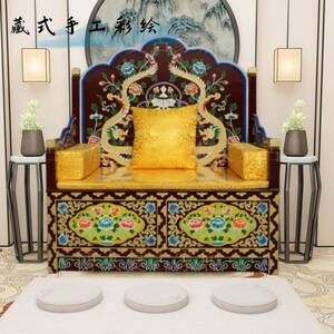 gou1049861342淘宝实木佛椅西藏彩绘讲经台禅椅红木宝座师父法床