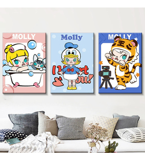 卡通盲盒玩偶数字油画diy手绘填色临摹定制动漫丙烯画颜料挂画