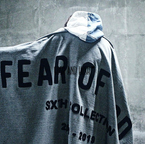 fear of god fog 6th第六季毛圈灰色大logo毛毯披风斗篷 莱托同款