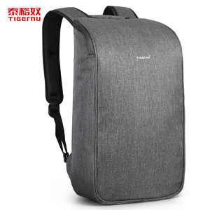 泰格奴全新简约USB双肩背包男笔记本电脑包学生书包休闲旅行背包