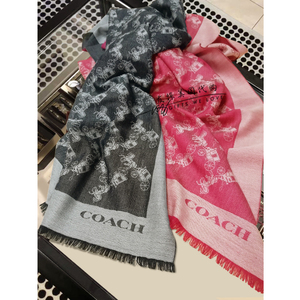 coach蔻驰羊毛围巾男女经典马车薄秋冬现货双面百搭长款披肩保暖