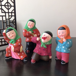 0511人付款淘宝小陶娃娃茶宠摆件幼儿园摆件手工陶艺创意泥人陶土娃娃