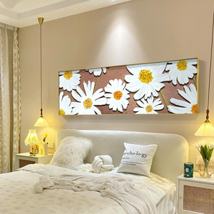 ins奶油风床头卧室装饰画背景墙温馨浪漫床尾墙挂画女孩房间壁画