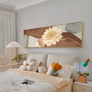 阳光静物卧室床头装饰画现代简约温馨背景墙挂画高级感横版壁画