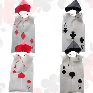 儿童成人环保 时装秀幼儿园扑克牌男童女童环保服装亲子走秀衣服2人