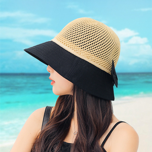 夏季可折叠太阳薄款夏遮脸渔夫遮阳帽防晒帽子女夏天透气圆顶大檐