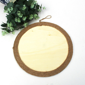 幼儿园环创材料圆形麻绳木板挂饰墙面装饰画背景框空中吊饰田园风