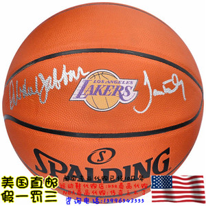 美国直邮 湖人队 贾巴尔 沃西 联合 亲笔签名斯伯丁篮球 fanatics