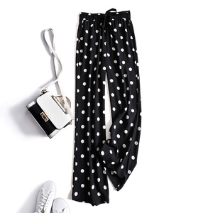 00鳌鳌家淘宝时尚波点阔腿喇叭裤女2020秋冬新款高腰显瘦鱼尾裤大