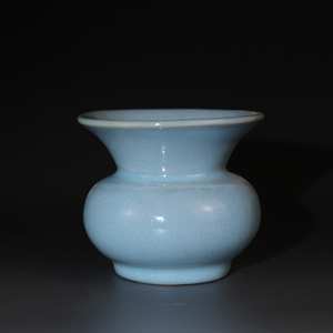 朱法喜作品天青釉《渣斗》汝窑官窑宋代宫廷用器
