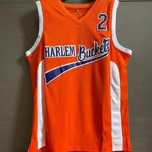 2号欧文德鲁大叔球衣 橙色复古刺绣篮球服无袖运动背心训练服