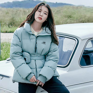 luluins李知恩iu明星同款衣服立领收腰包羽绒棉服短款冬季外套女