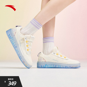 安踏官网旗舰女鞋果冻板鞋2022夏季新款透明底休闲运动鞋子小白鞋