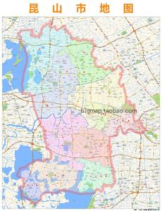 昆山市行区划地图2018高清定制城市交通影像办公会议室挂图