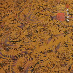 提花绢纺香云纱【汉代飞禽走兽纹】2533#中国风真丝面料丝绸布料