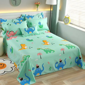 儿童男童床单单件纯棉全棉恐龙睡单子卡通床罩宿舍单人枕套三件套